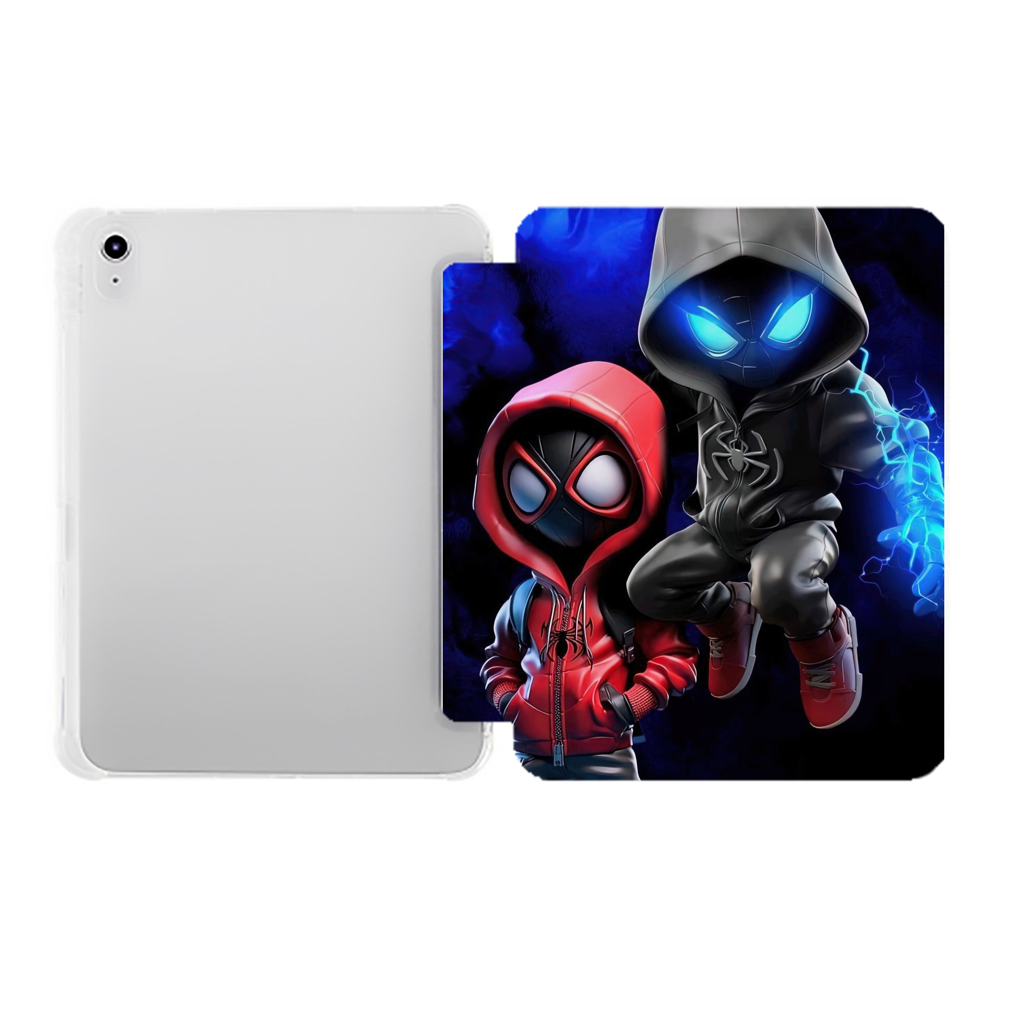 （画像用） Spider Man スパイダーマン IPad ケース ペン収納付き 三つ折りスタンド PUレザー×シリコン 対応機種9.5/10.5/10.9インチ